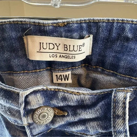 Judy Blue Distressed Raw Hem Skinny Fit Jeans Size 14W - Picture 4 of 12